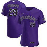 Wholesale Cheap Colorado Rockies #28 Nolan Arenado Men's Nike Purple Alternate 2020 Authentic Player MLB Jersey