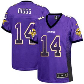 Wholesale Cheap Nike Vikings #14 Stefon Diggs Purple Team Color Women\'s Stitched NFL Elite Drift Fashion Jersey