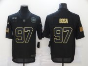 Wholesale Cheap Men's San Francisco 49ers #97 Nick Bosa Black 2020 Salute To Service Stitched NFL Nike Limited Jersey