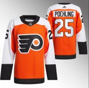 Cheap Men's Philadelphia Flyers #25 Ryan Poehling 2023-24 Orange Stitched Jersey