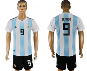 Wholesale Cheap Argentina #9 Icardi Home Soccer Country Jersey