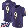 Wholesale Cheap Nike Ravens #9 Justin Tucker Purple Team Color Men's Stitched NFL 100th Season Vapor Limited Jersey