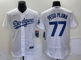 Wholesale Cheap Men's Los Angeles Dodgers #77 Peso Pluma White Stitched Flex Base Nike Jersey