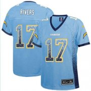 Wholesale Cheap Nike Chargers #17 Philip Rivers Electric Blue Alternate Women's Stitched NFL Elite Drift Fashion Jersey