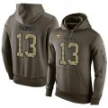 Wholesale Cheap NFL Men's Nike New Orleans Saints #13 Michael Thomas Stitched Green Olive Salute To Service KO Performance Hoodie