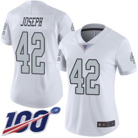 Wholesale Cheap Nike Raiders #42 Karl Joseph White Women\'s Stitched NFL Limited Rush 100th Season Jersey