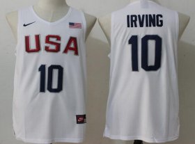 Wholesale Cheap 2016 Olympics Team USA Men\'s #10 Kyrie Irving Revolution 30 Swingman White Jersey