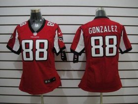 Wholesale Cheap Nike Falcons #88 Tony Gonzalez Red Team Color Women\'s Stitched NFL Elite Jersey