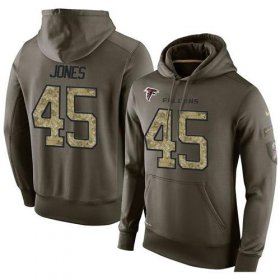 Wholesale Cheap NFL Men\'s Nike Atlanta Falcons #45 Deion Jones Stitched Green Olive Salute To Service KO Performance Hoodie