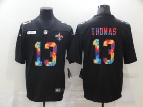 Wholesale Cheap Men\'s New Orleans Saints #13 Michael Thomas Multi-Color Black 2020 NFL Crucial Catch Vapor Untouchable Nike Limited Jersey