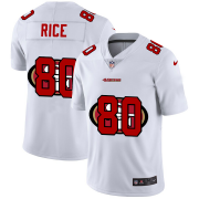 Wholesale Cheap San Francisco 49ers #80 Jerry Rice White Men's Nike Team Logo Dual Overlap Limited NFL Jersey