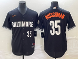Wholesale Cheap Men's Baltimore Orioles #35 Adley Rutschman Number Black 2023 City Connect Cool Base Stitched Jersey 1