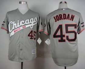 Wholesale Cheap White Sox #45 Michael Jordan Grey New Cool Base Stitched MLB Jersey