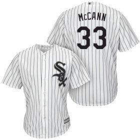 Wholesale Cheap White Sox #33 James McCann White(Black Strip) New Cool Base Stitched MLB Jersey