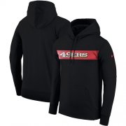 Wholesale Cheap Men's San Francisco 49ers Nike Black Sideline Team Performance Pullover Hoodie