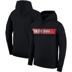 Wholesale Cheap Men\'s San Francisco 49ers Nike Black Sideline Team Performance Pullover Hoodie