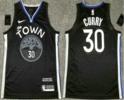 Wholesale Cheap Men's Golden State Warriors #30 Stephen Curry Black 2020 Nike Swingman Printed NBA Jersey