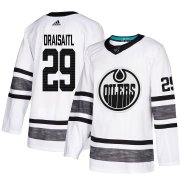 Wholesale Cheap Adidas Oilers #29 Leon Draisaitl White Authentic 2019 All-Star Stitched Youth NHL Jersey