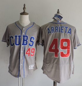 Wholesale Cheap Cubs #49 Jake Arrieta Grey Flexbase Authentic Collection Alternate Road Stitched MLB Jersey