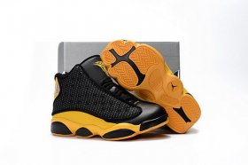 Wholesale Cheap Kids\' Air Jordan 13 Retro Shoes Black/Yellow
