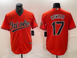 Cheap Men's Baltimore Orioles #17 Colton Cowser Orange Cool Base Stitched Jersey