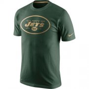 Wholesale Cheap Men's New York Jets Nike Green Championship Drive Gold Collection Performance T-Shirt