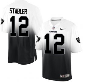 Wholesale Cheap Nike Raiders #12 Kenny Stabler White/Black Men\'s Stitched NFL Elite Fadeaway Fashion Jersey