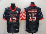 Wholesale Cheap Men's Kansas City Chiefs #15 Patrick Mahomes USA Camo 2020 Salute To Service Stitched NFL Nike Limited Jersey