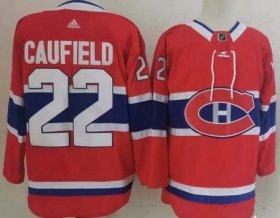 Wholesale Cheap Men\'s Montreal Canadiens #22 Cole Caufield Red Stitched NHL Jersey