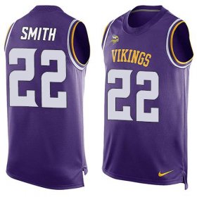 Wholesale Cheap Nike Vikings #22 Harrison Smith Purple Team Color Men\'s Stitched NFL Limited Tank Top Jersey
