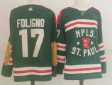 Wholesale Cheap Men Minnesota Wild 17 Foligno Green Classic Edition 2022 Adidas NHL Jersey