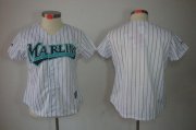 Wholesale Cheap Marlins Blank White Women's Fashion Stitched MLB Jersey