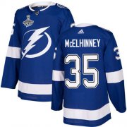 Cheap Adidas Lightning #35 Curtis McElhinney Blue Home Authentic Youth 2020 Stanley Cup Champions Stitched NHL Jersey