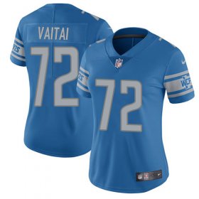 Wholesale Cheap Nike Lions #72 Halapoulivaati Vaitai Blue Team Color Women\'s Stitched NFL Vapor Untouchable Limited Jersey