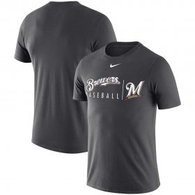 Wholesale Cheap Milwaukee Brewers Nike MLB Practice T-Shirt Anthracite