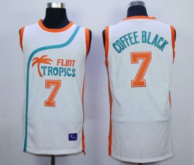 Wholesale Cheap Flint Tropics 7 Coffe Black White Semi Pro Movie Stitched Basketball Jersey