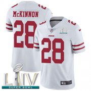 Wholesale Cheap Nike 49ers #28 Jerick McKinnon White Super Bowl LIV 2020 Youth Stitched NFL Vapor Untouchable Limited Jersey
