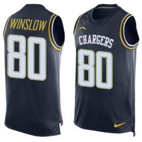 Wholesale Cheap Nike Chargers #80 Kellen Winslow Navy Blue Team Color Men\'s Stitched NFL Limited Tank Top Jersey