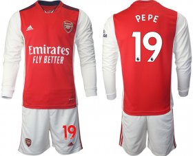 Wholesale Cheap Men 2021-2022 Club Arsenal home red Long Sleeve 19 Soccer Jersey
