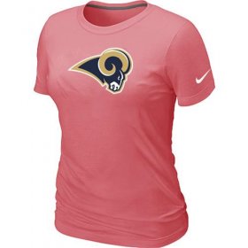 Wholesale Cheap Women\'s Nike Los Angeles Rams Pink Logo T-Shirt