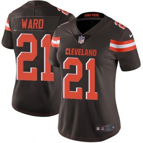 Wholesale Cheap Nike Browns #21 Denzel Ward Brown Team Color Women\'s Stitched NFL Vapor Untouchable Limited Jersey