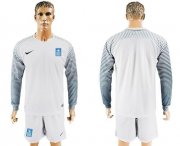 Wholesale Cheap Greece Blank White Goalkeeper Long Sleeves Soccer Country Jersey