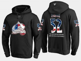 Wholesale Cheap Avalanche #52 Adam Foote NHL Banner Wave Usa Flag Black Hoodie