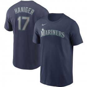 Wholesale Cheap Seattle Mariners #17 Mitch Haniger Nike Name & Number T-Shirt Navy