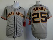 Wholesale Cheap Giants #25 Barry Bonds Grey Road Cool Base Stitched MLB Jersey
