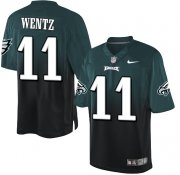 Wholesale Cheap Nike Eagles #11 Carson Wentz Midnight Green/Black Men's Stitched NFL Elite Fadeaway Fashion Jersey