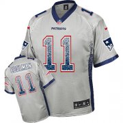 Wholesale Cheap Nike Patriots #11 Julian Edelman Grey Youth Stitched NFL Elite Drift Fashion Jersey