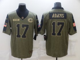 Wholesale Cheap Men\'s Green Bay Packers #17 Davante Adams Nike Olive 2021 Salute To Service Limited Player Jersey