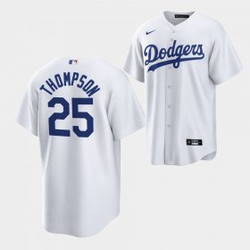 Cheap Men\'s Los Angeles Dodgers #25 Trayce Thompson White Cool Base Stitched Baseball Jersey