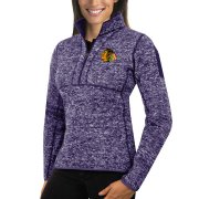 Wholesale Cheap Chicago Blackhawks Antigua Women's Fortune 1/2-Zip Pullover Sweater Purple